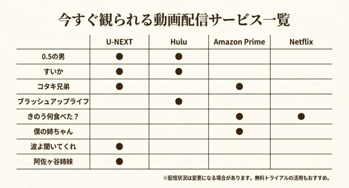 おいハンサムに似てる作品のVOD配信